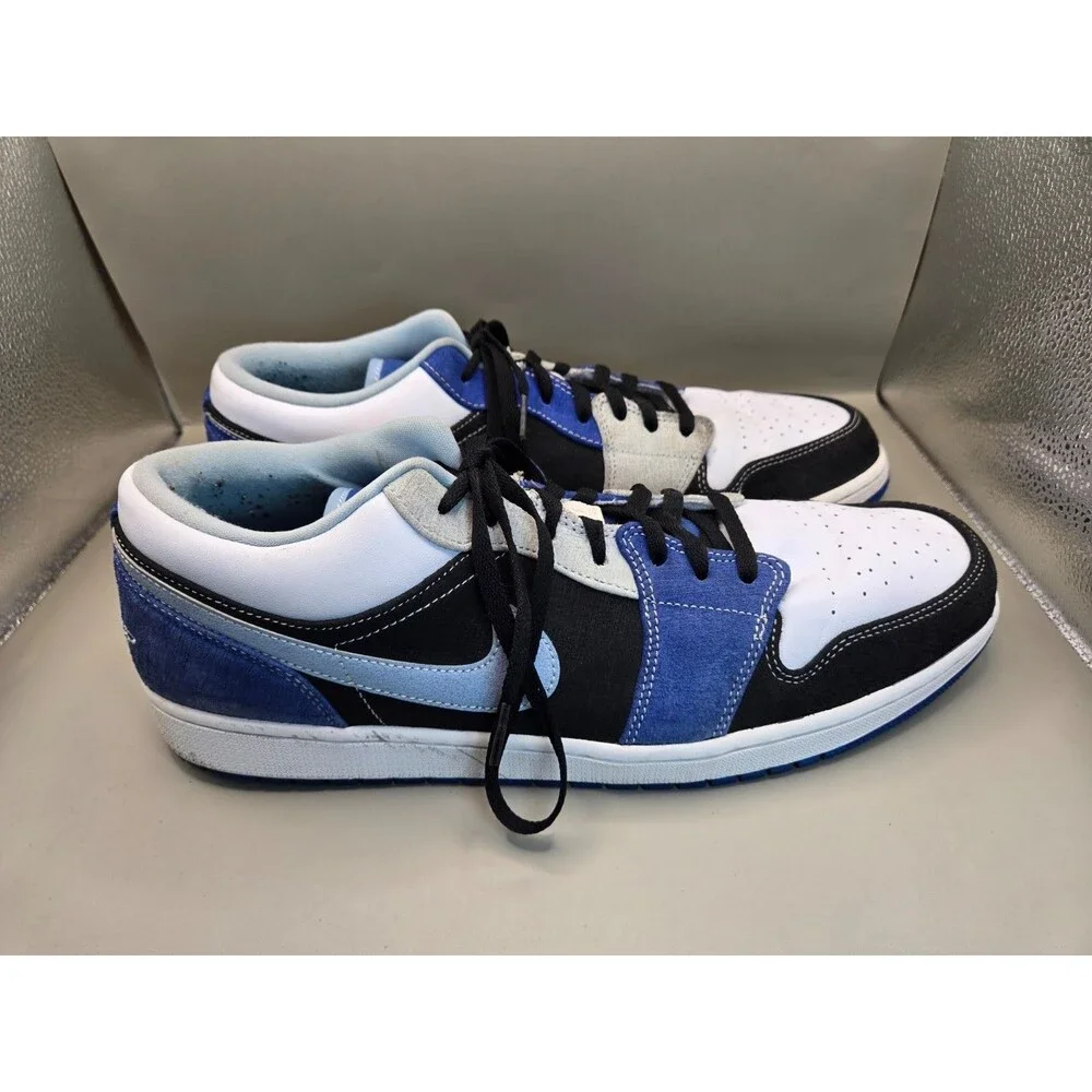 Air Jordan 1 Low SE Shoes Men's 16 Racer Blue Suede Athletic Lifestyle Sneakers